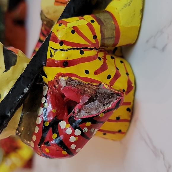 Vintage Rajasthani wooden musicians Babla set of 3 folk art - Picture 8 of 11